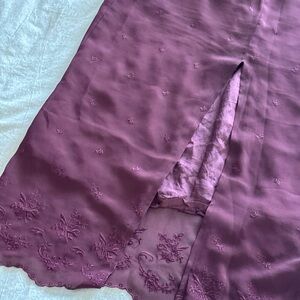 Purple chiffon lacy maxi skirt Embroidered Skirt from VILA